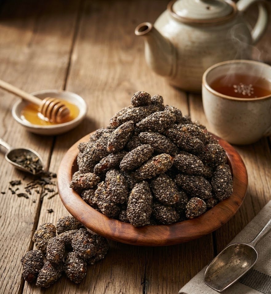 Amandes enrobées de chia- لوز مغلف بالشيا